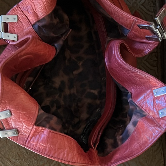 B Makowsky red leather shoulder bag with magnetic closure - Picture 7 of 7